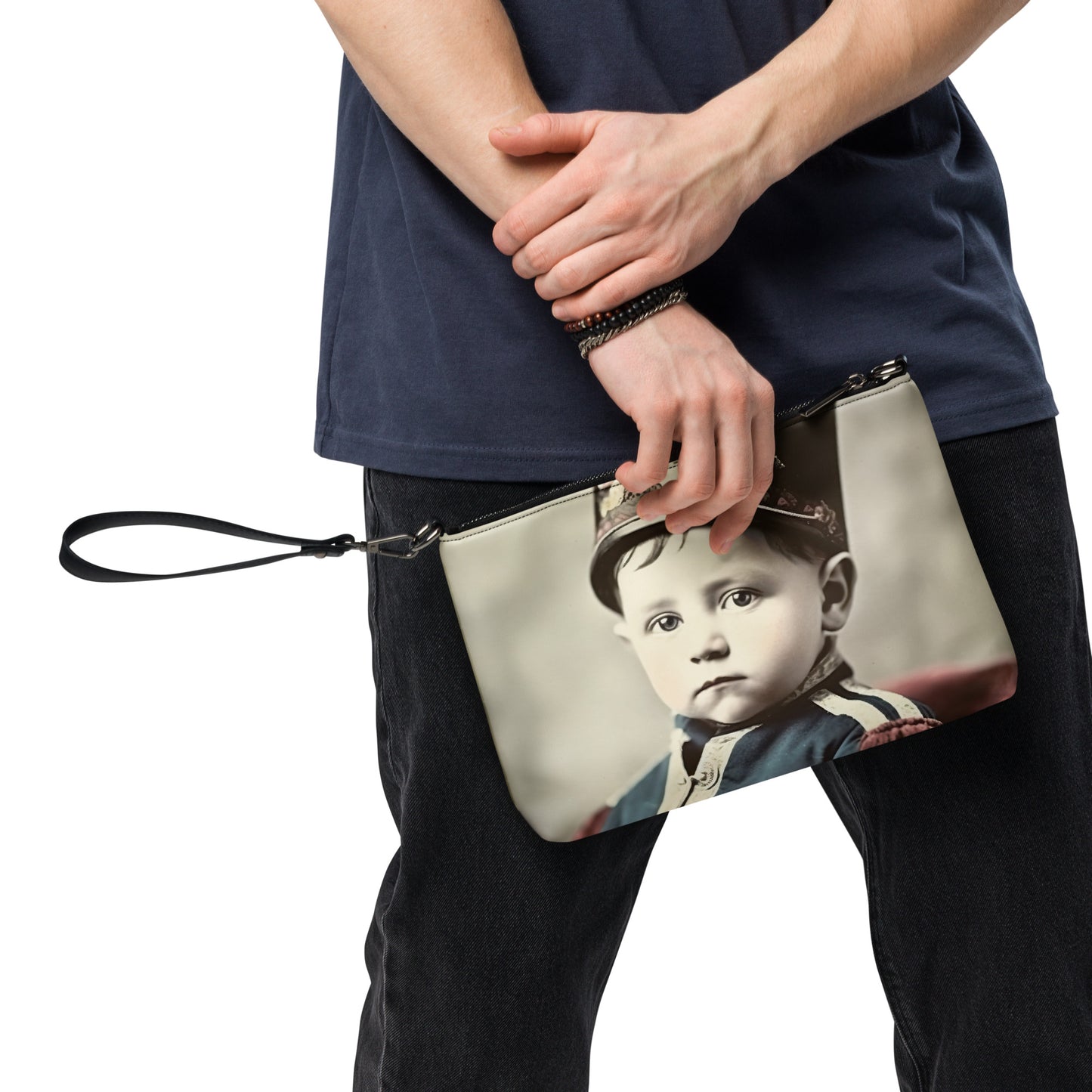 Crossbody Bag Unisex / Faux Leather / Portrait Napoleon Carlo III