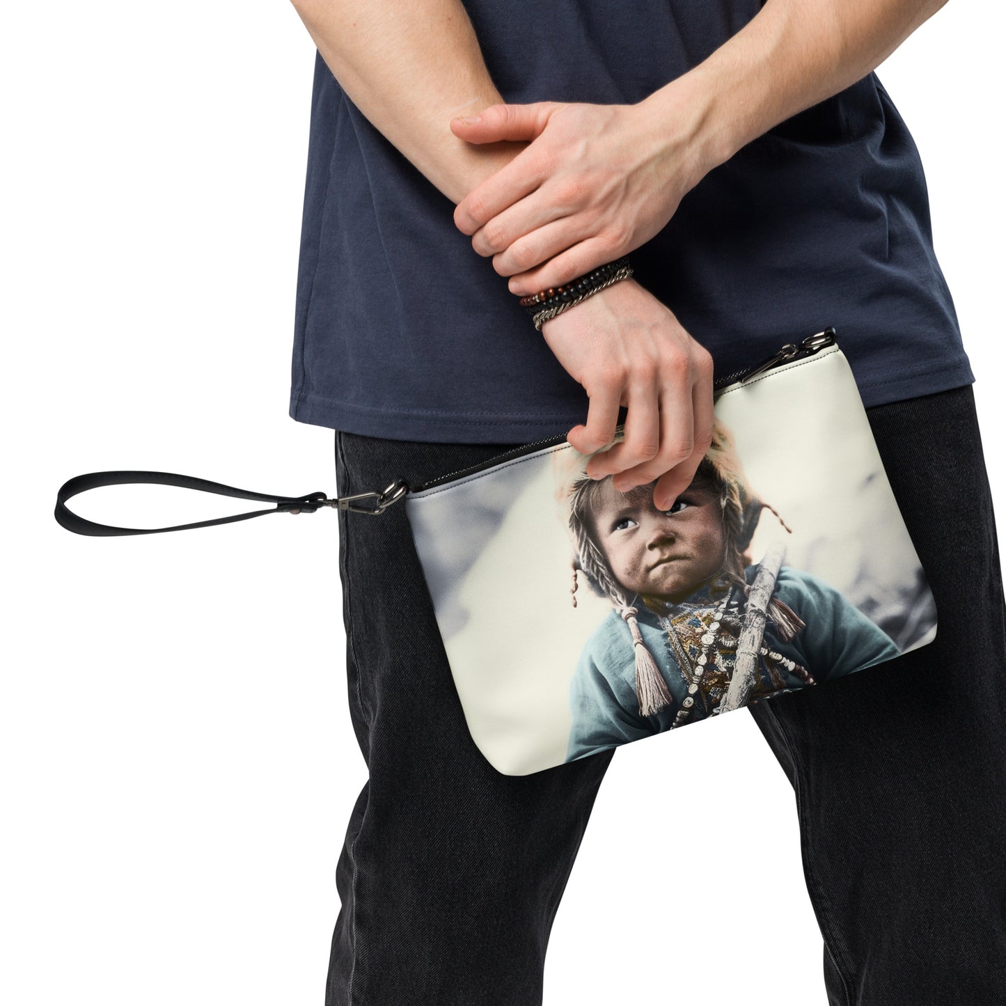 Crossbody Bag Unisex / Faux Leather / Portrait Ötzi Tisenjoch II