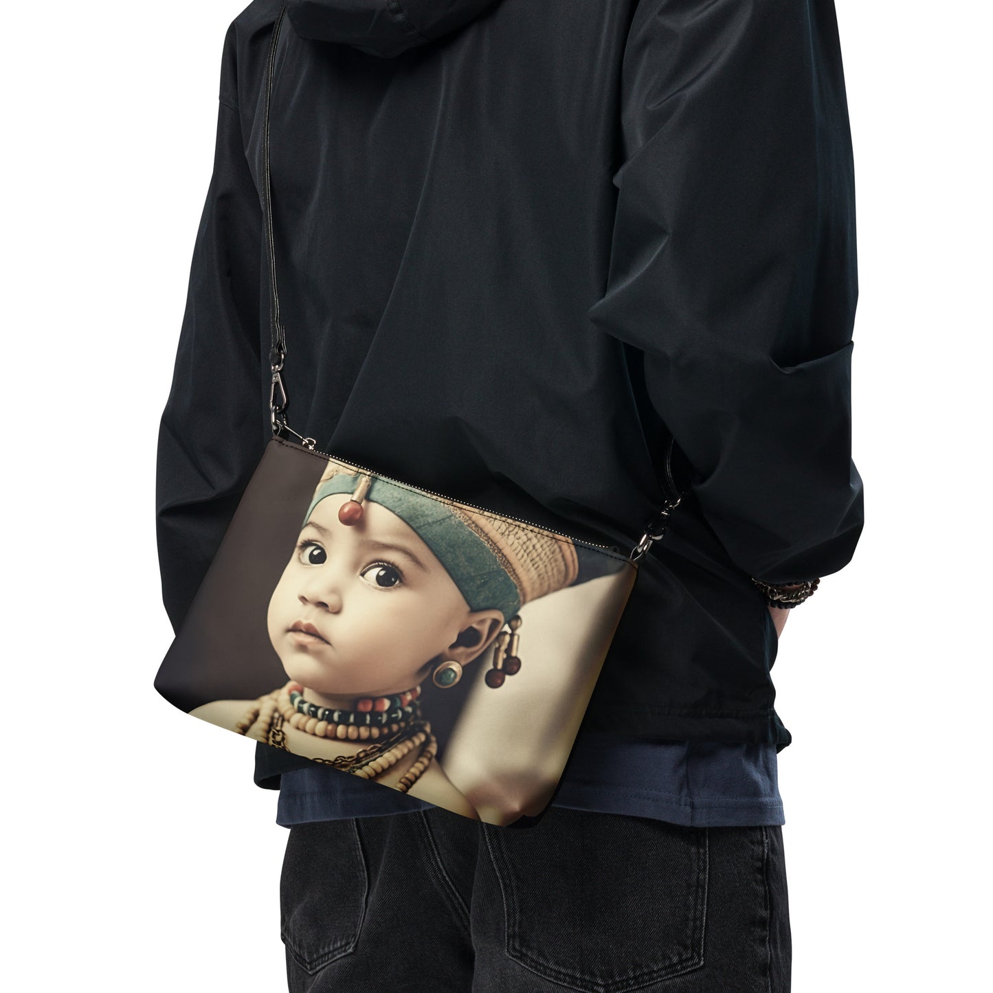 Crossbody Bag Unisex / Faux Leather / Portrait Nefertiti Neferneferuaten I