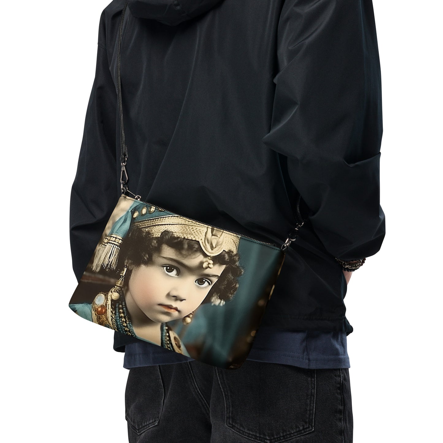 Crossbody Bag Unisex / Faux Leather / Portrait Cleopatra Philopator II