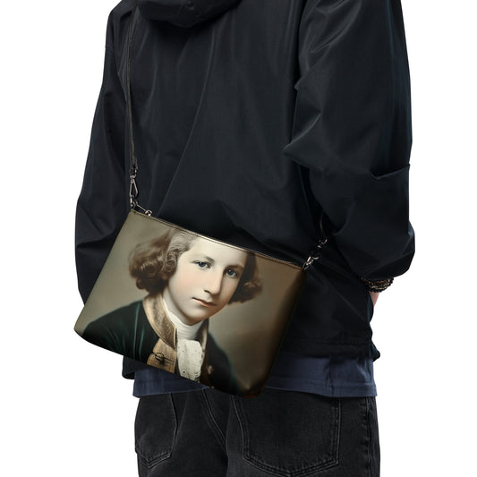 Crossbody Bag Unisex / Faux Leather / Portrait George Augustine I