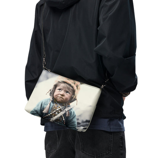 Crossbody Bag Unisex / Faux Leather / Portrait Ötzi Tisenjoch II