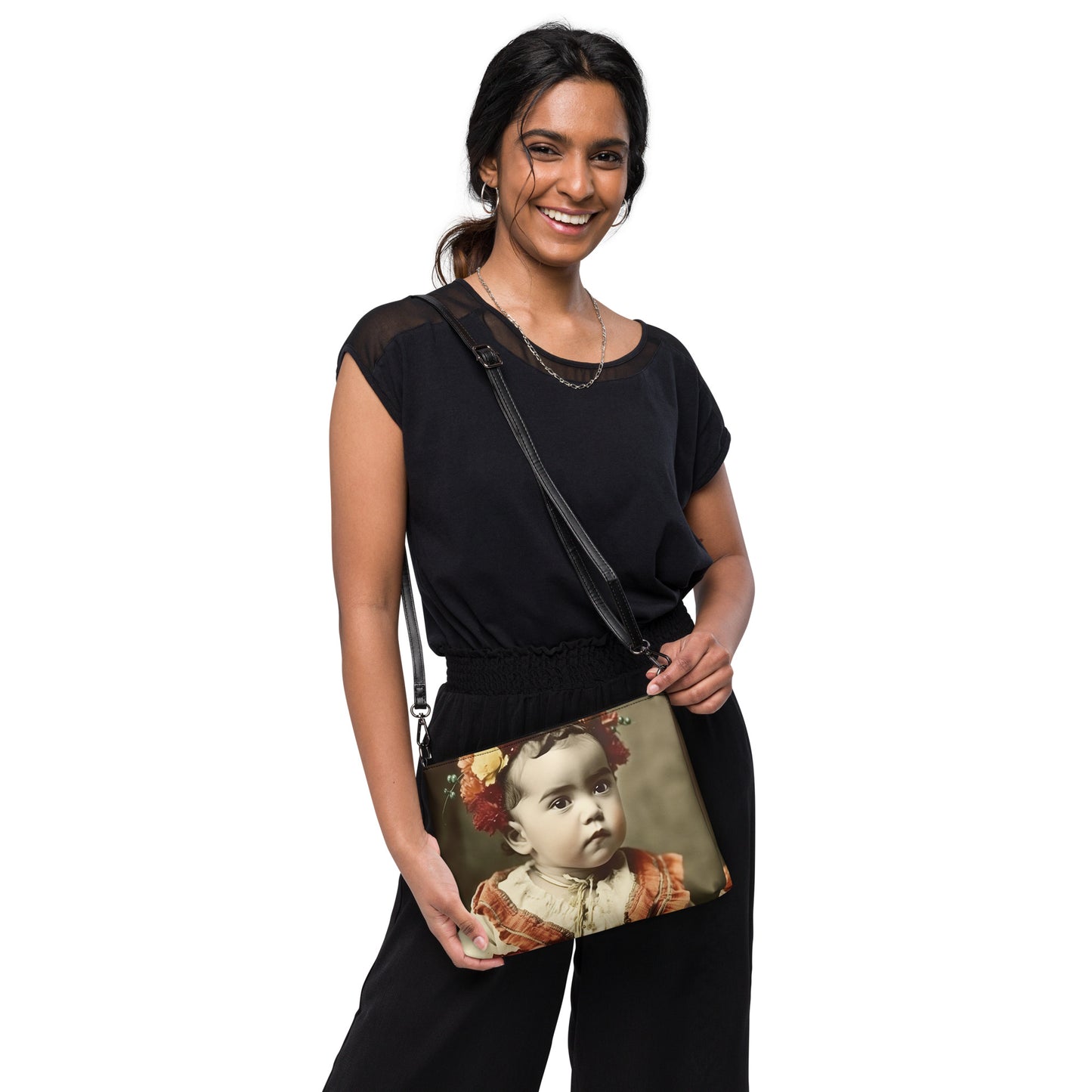 Crossbody Bag Unisex / Faux Leather / Portrait Magdalena Frida I