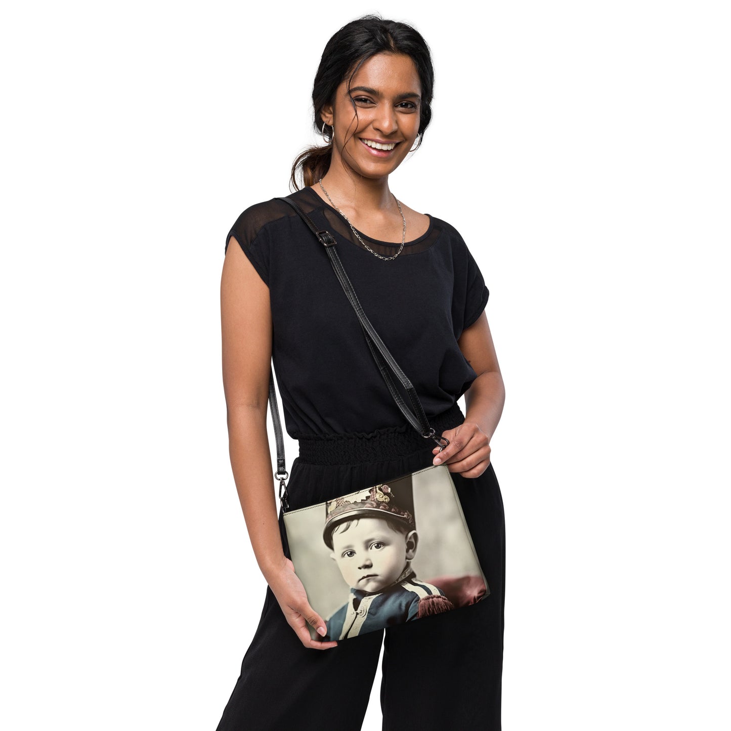 Crossbody Bag Unisex / Faux Leather / Portrait Napoleon Carlo III