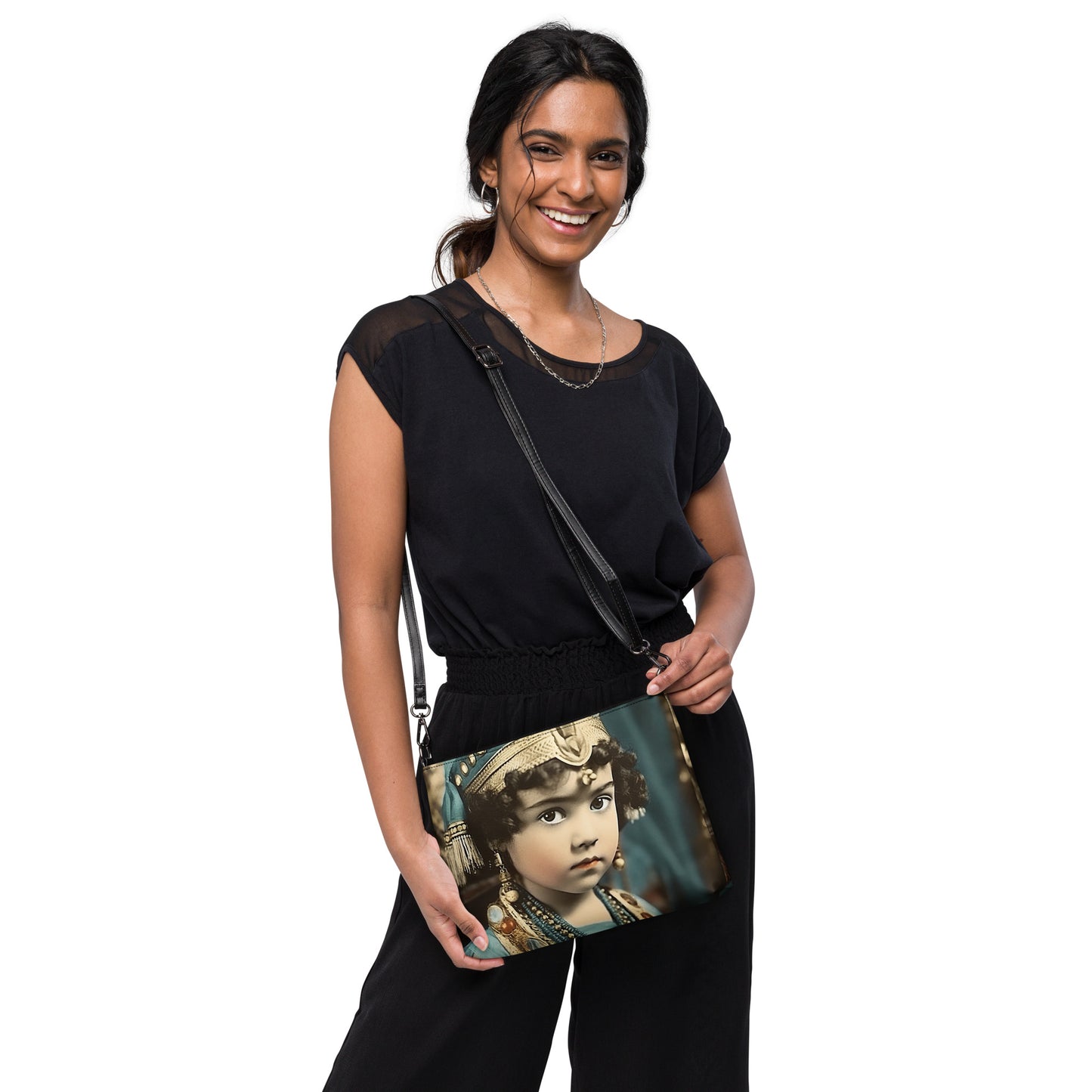 Crossbody Bag Unisex / Faux Leather / Portrait Cleopatra Philopator II