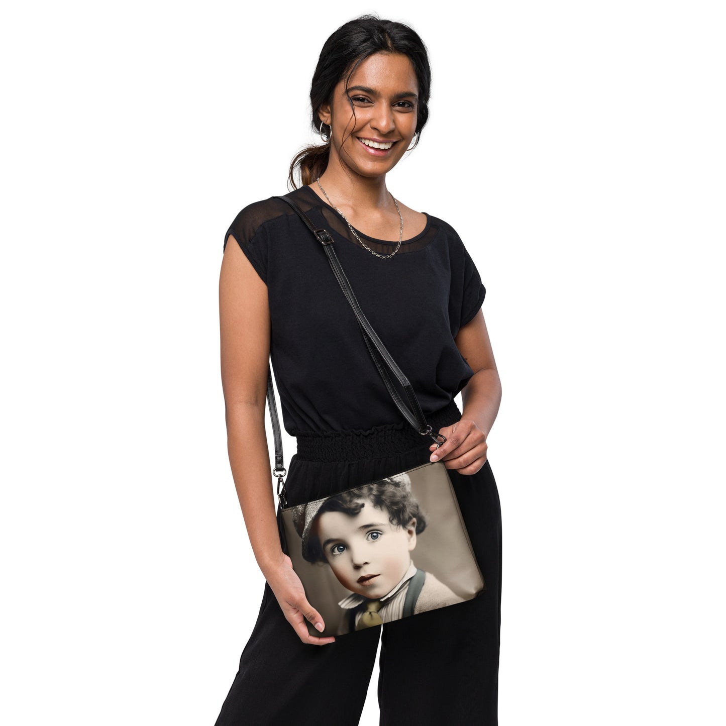 Crossbody Bag Unisex / Faux Leather / Portrait Charles 'Charlie' Spencer III