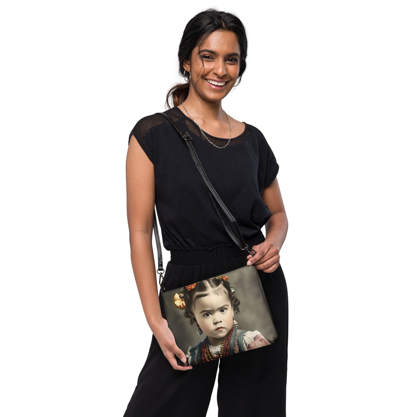 Crossbody Bag Unisex / Faux Leather / Portrait Magdalena Frida VIII