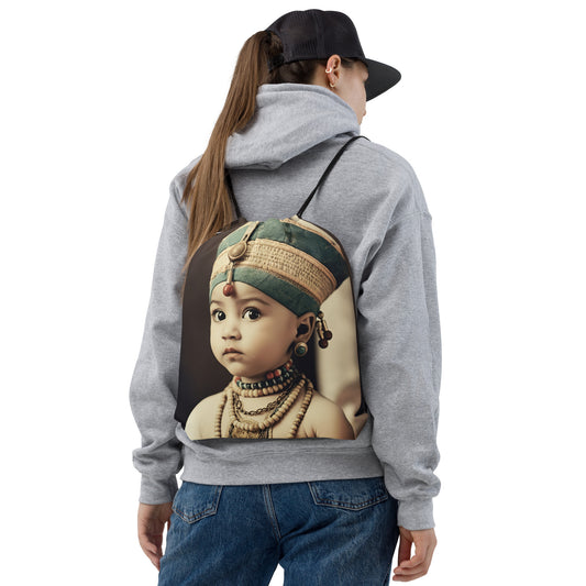 Drawstring Bag / Spun Polyester / Portrait Nefertiti Neferneferuaten I