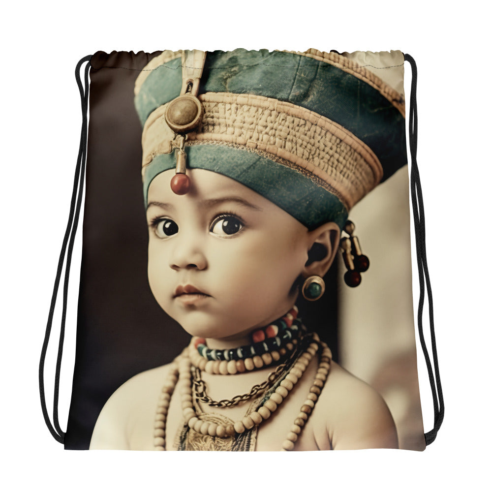 Drawstring Bag / Spun Polyester / Portrait Nefertiti Neferneferuaten I