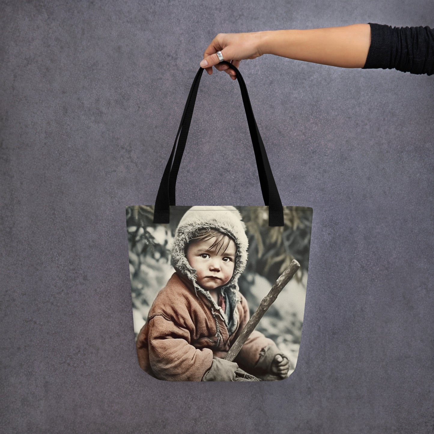 Tote Bag / Spun Polyester / Portrait Ötzi Tisenjoch I