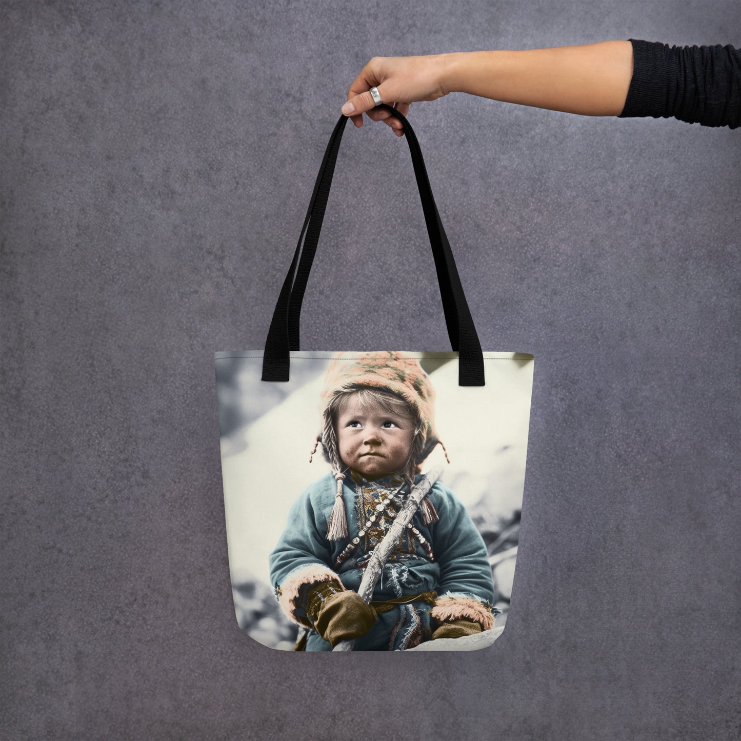 Tote Bag / Spun Polyester / Portrait Ötzi Tisenjoch II