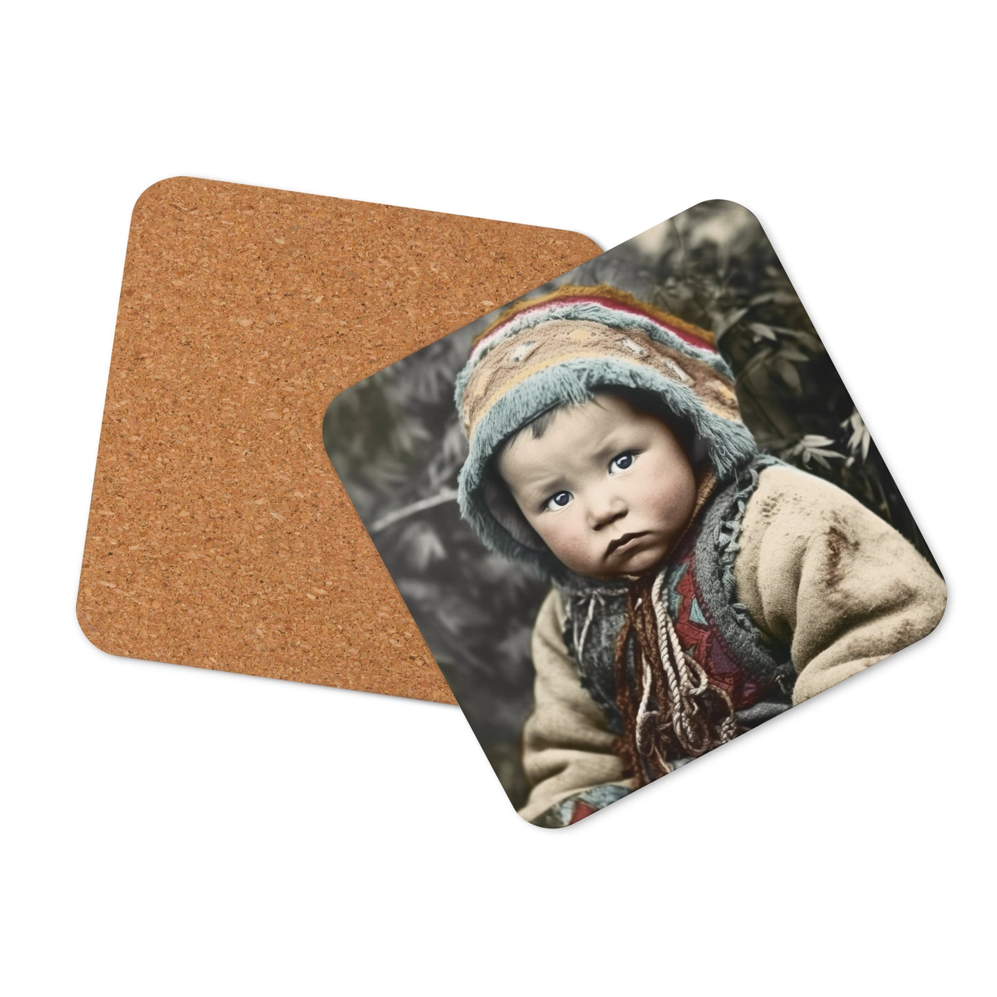 Coaster / 1x Cork / Portrait Koelbjerg Child I