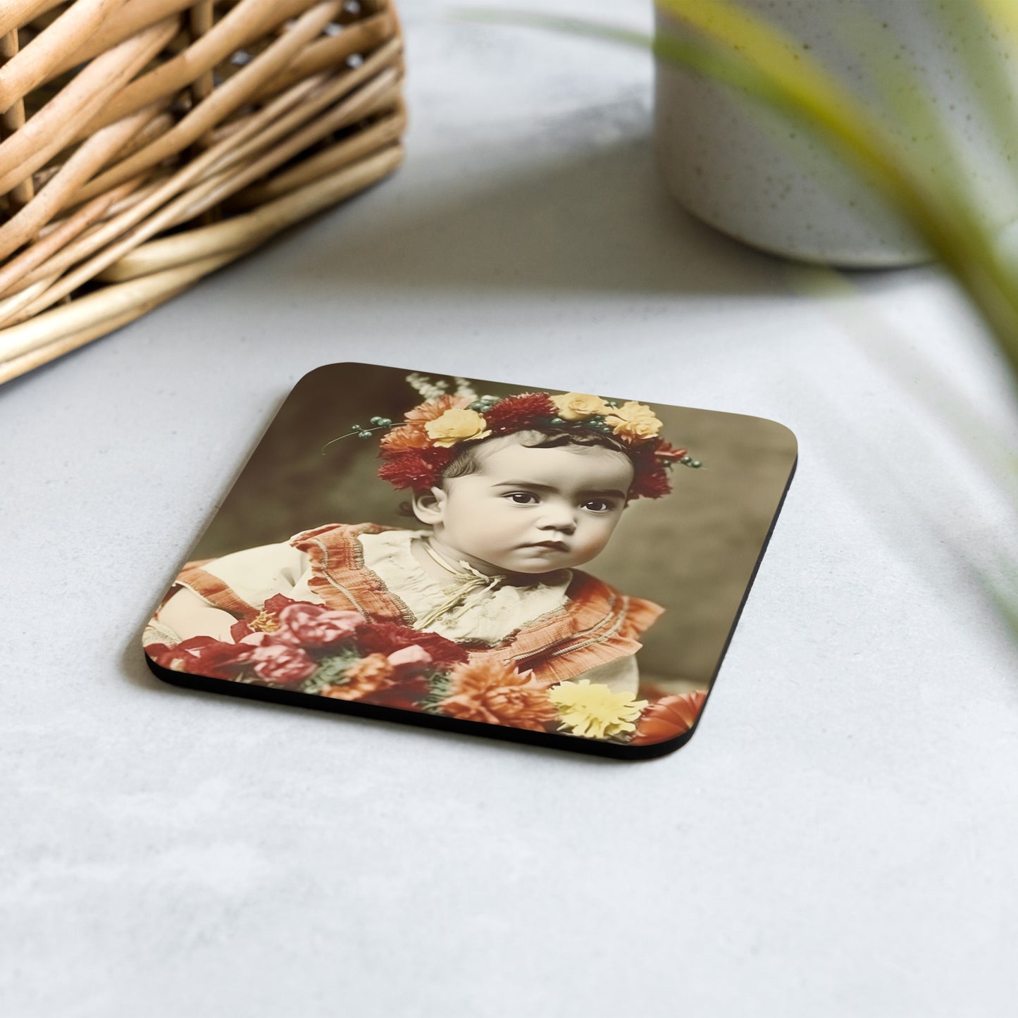 Coaster / 1x Cork / Portrait Magdalena Frida I