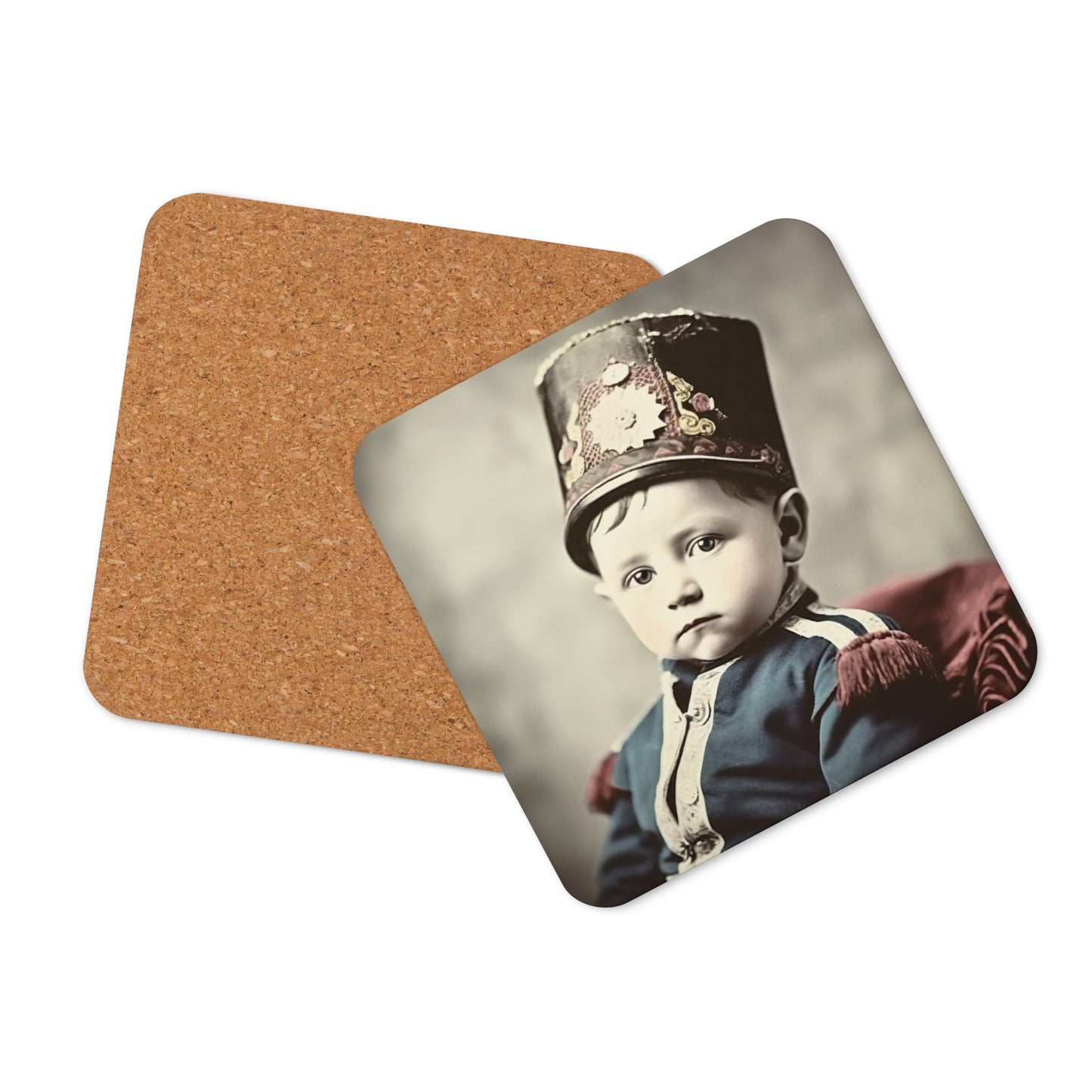 Coaster / 1x Cork / Portrait Napoleon Carlo III