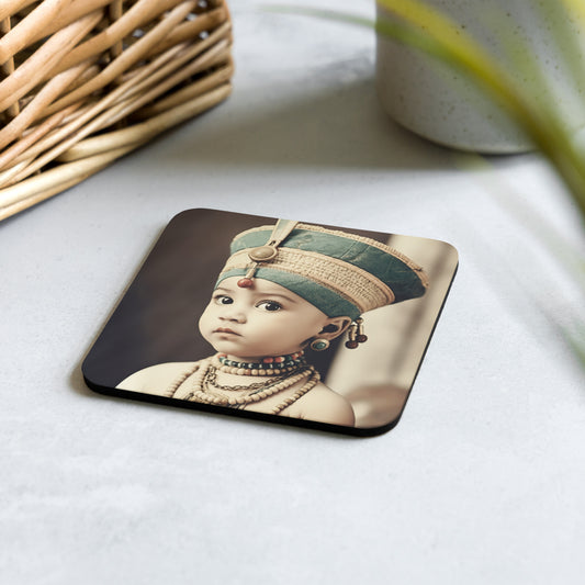 Coaster / 1x Cork / Portrait Nefertiti Neferneferuaten I