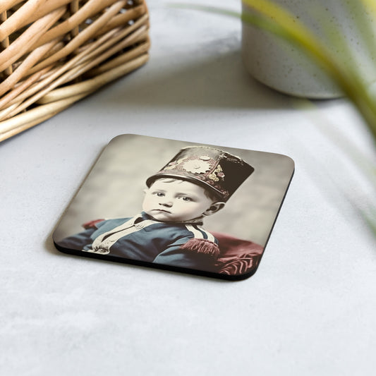 Coaster / 1x Cork / Portrait Napoleon Carlo III