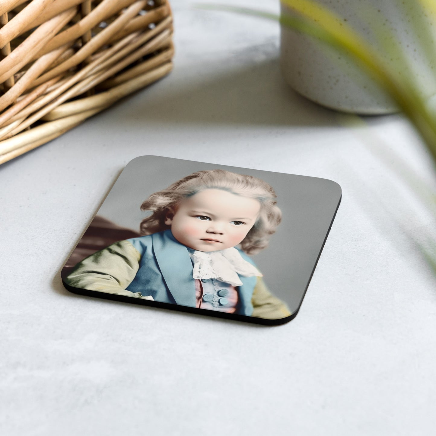 Coaster / 1x Cork / Portrait Johann Sebastian V