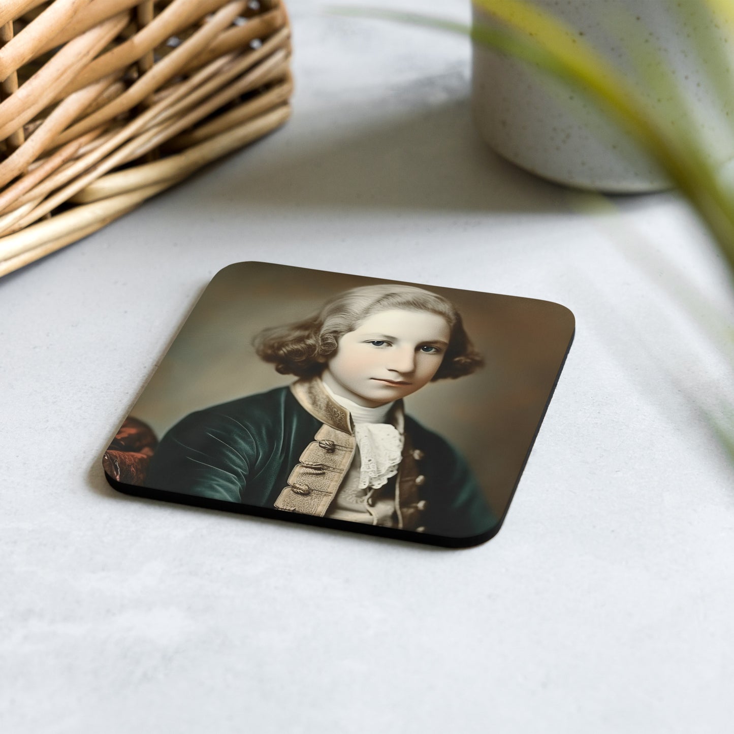 Coaster / 1x Cork / Portrait George Augustine I