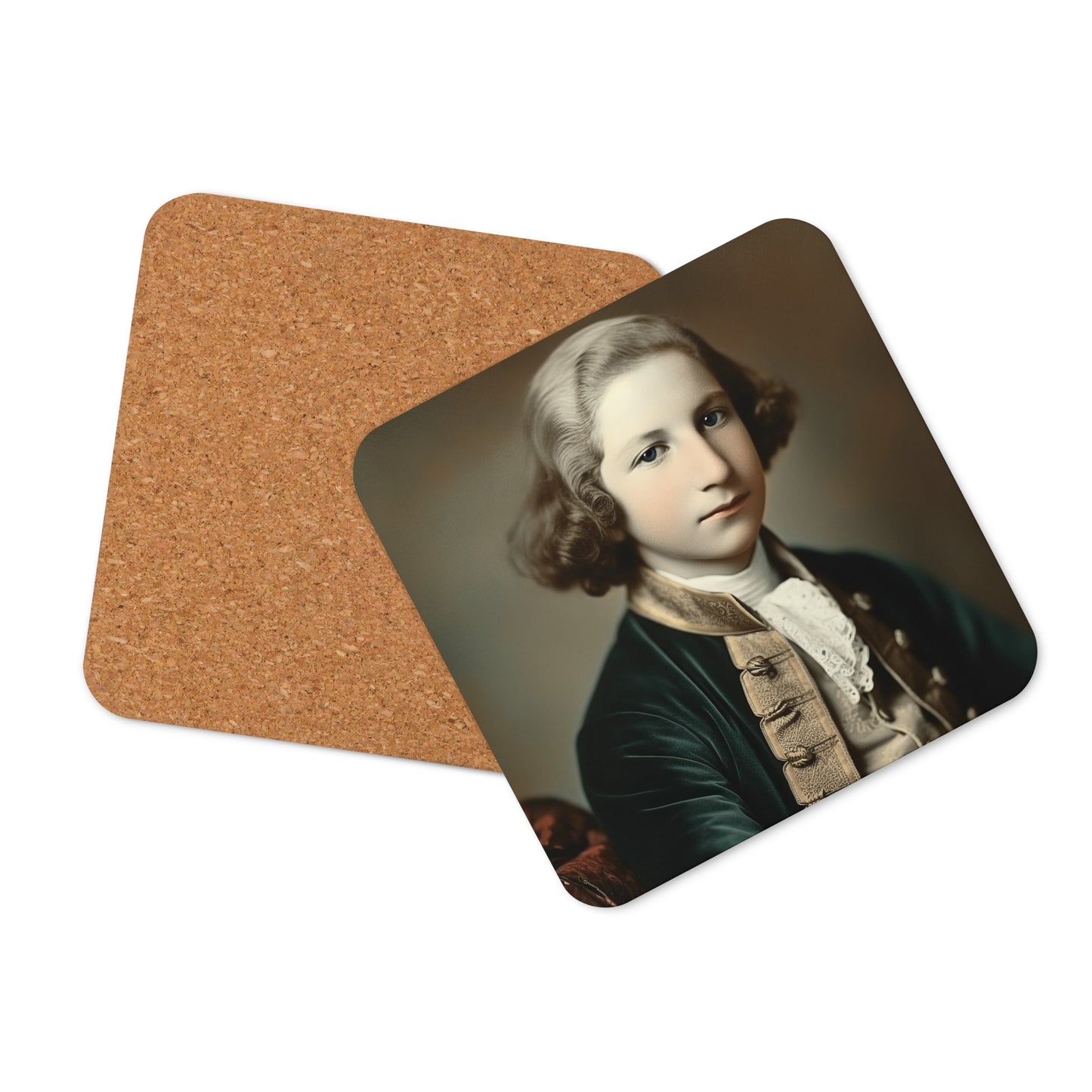 Coaster / 1x Cork / Portrait George Augustine I