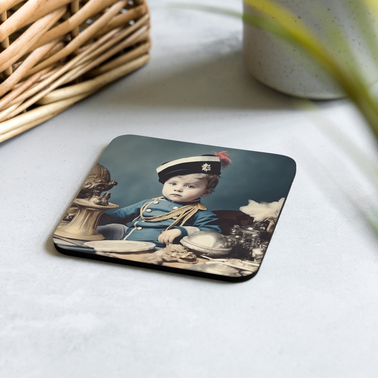 Coaster / 1x Cork / Portrait Napoleon Carlo VIII