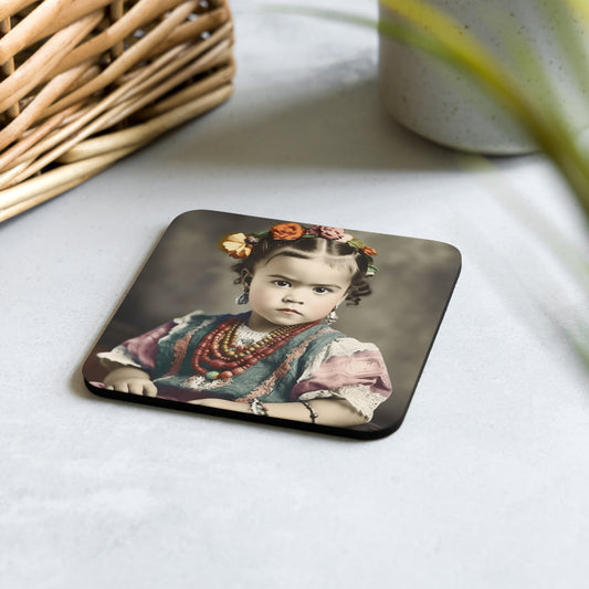 Coaster / 1x Cork / Portrait Magdalena Frida VIII