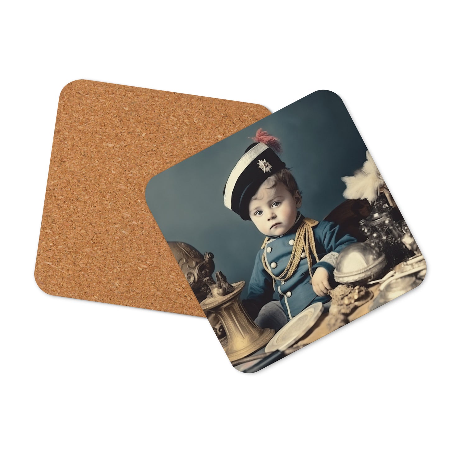 Coaster / 1x Cork / Portrait Napoleon Carlo VIII