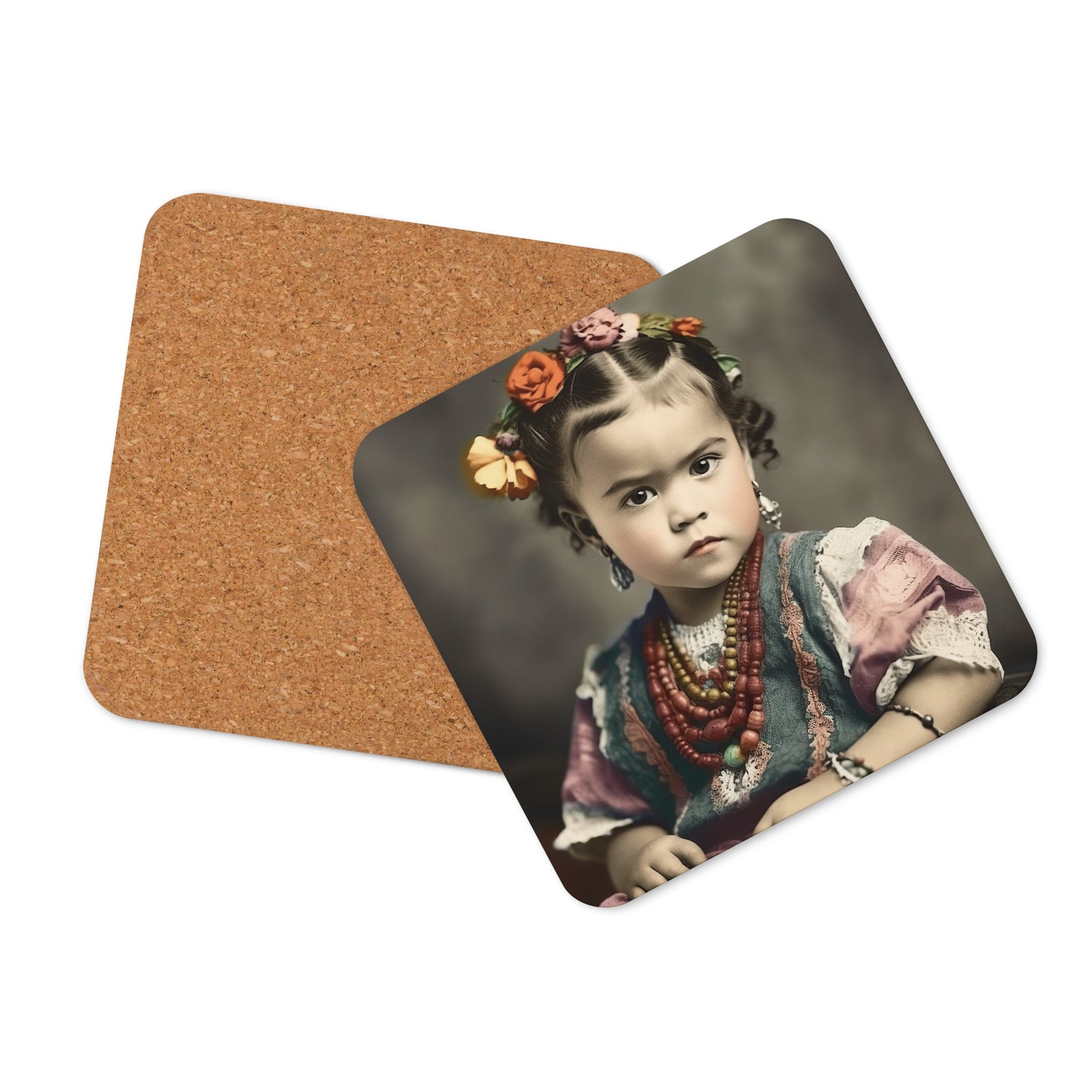 Coaster / 1x Cork / Portrait Magdalena Frida VIII