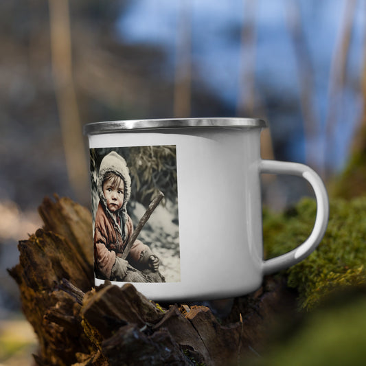 Mug / White Enamel / Portrait Ötzi Tisenjoch I