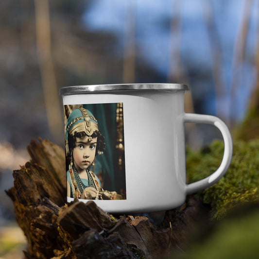 Mug / White Enamel / Portrait Cleopatra Philopator II