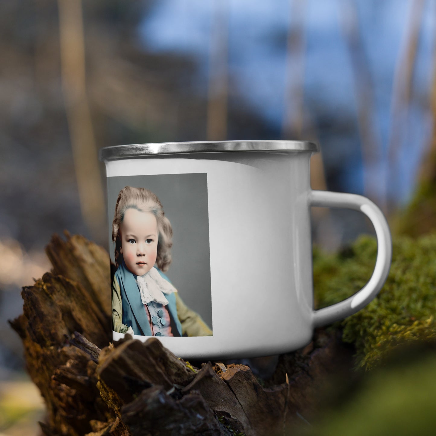 Mug / White Enamel / Portrait Johann Sebastian V