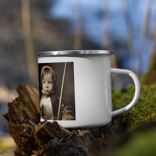 Mug / White Enamel / Portrait Jeanne 'Joan' Arc II