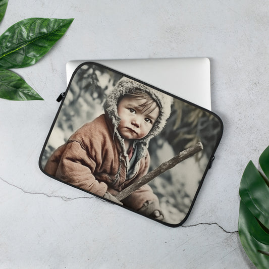 Laptop Sleeve / Neoprene / Portrait Ötzi Tisenjoch I