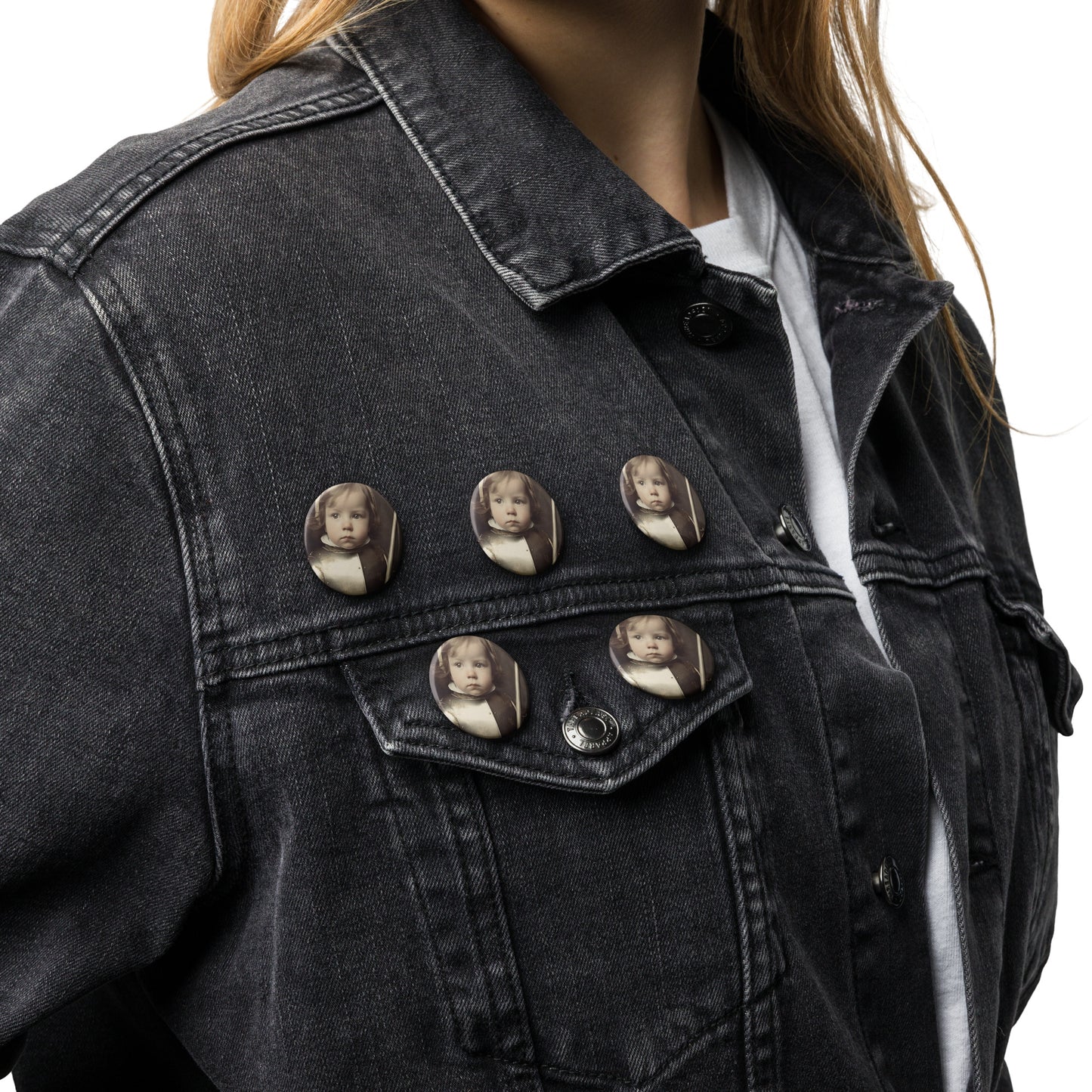 Pin Buttons / 5x Pieces / Portrait Jeanne 'Joan' Arc II