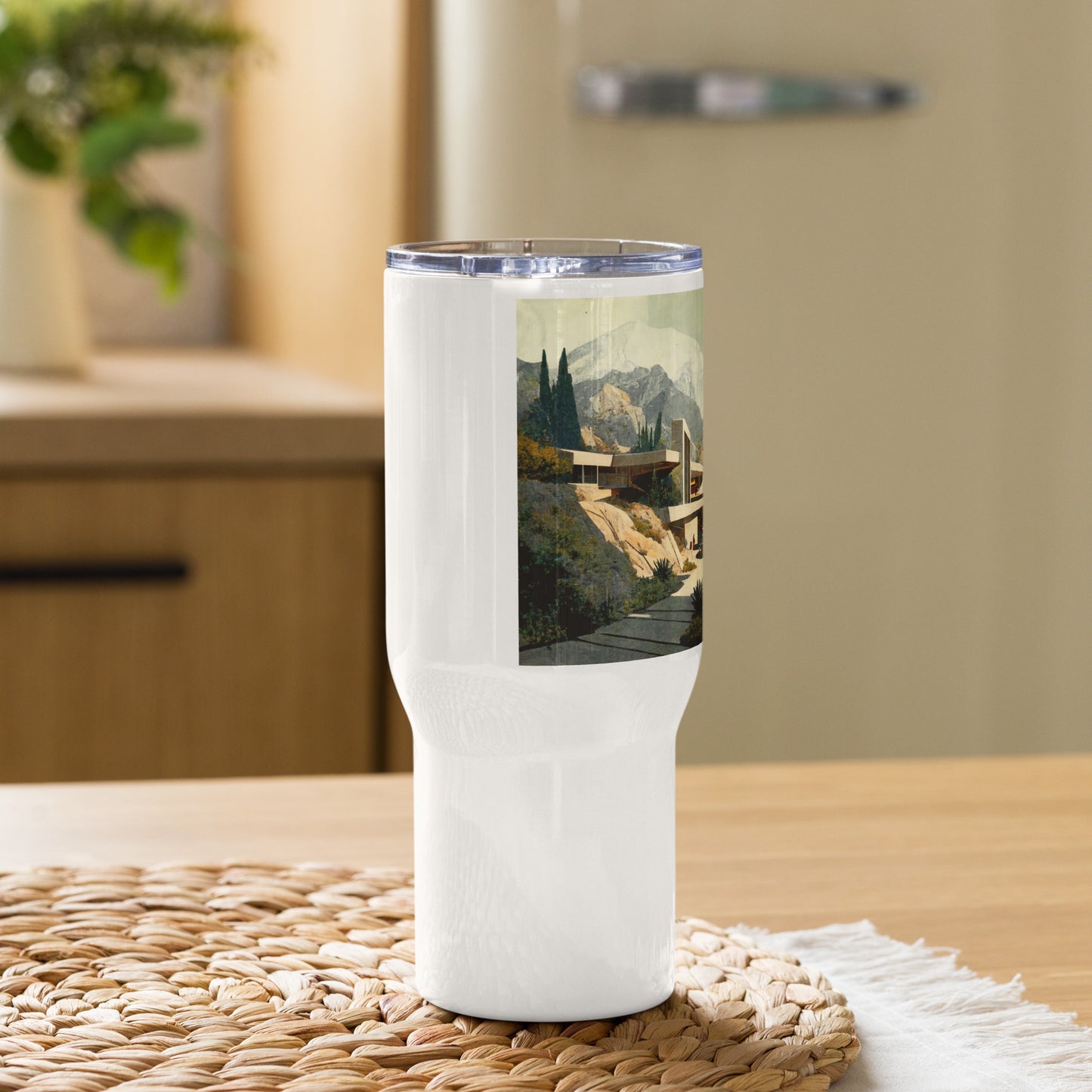 Travel Mug / White Stainless Steel / Architecture #1