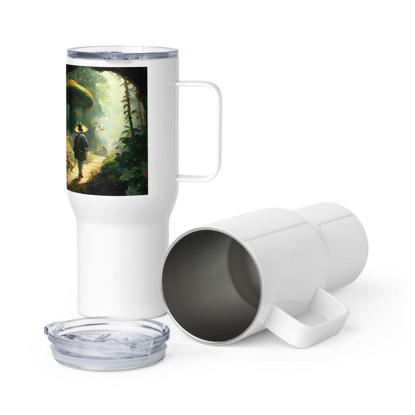 Travel Mug / White Stainless Steel / Fairytale Forest #2