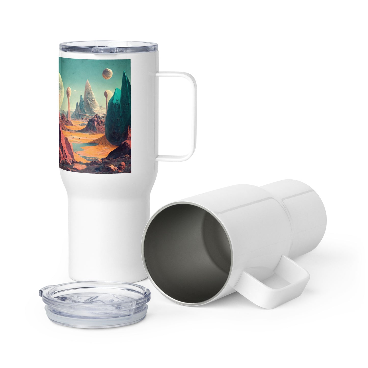 Travel Mug / White Stainless Steel / Exoplanet #3