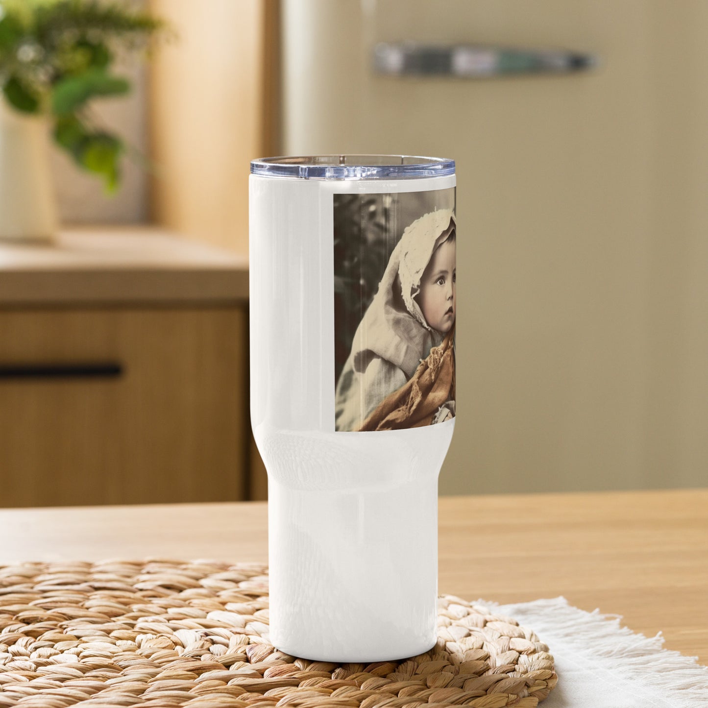 Travel Mug / White Stainless Steel / Portrait Jesus Nazareth I