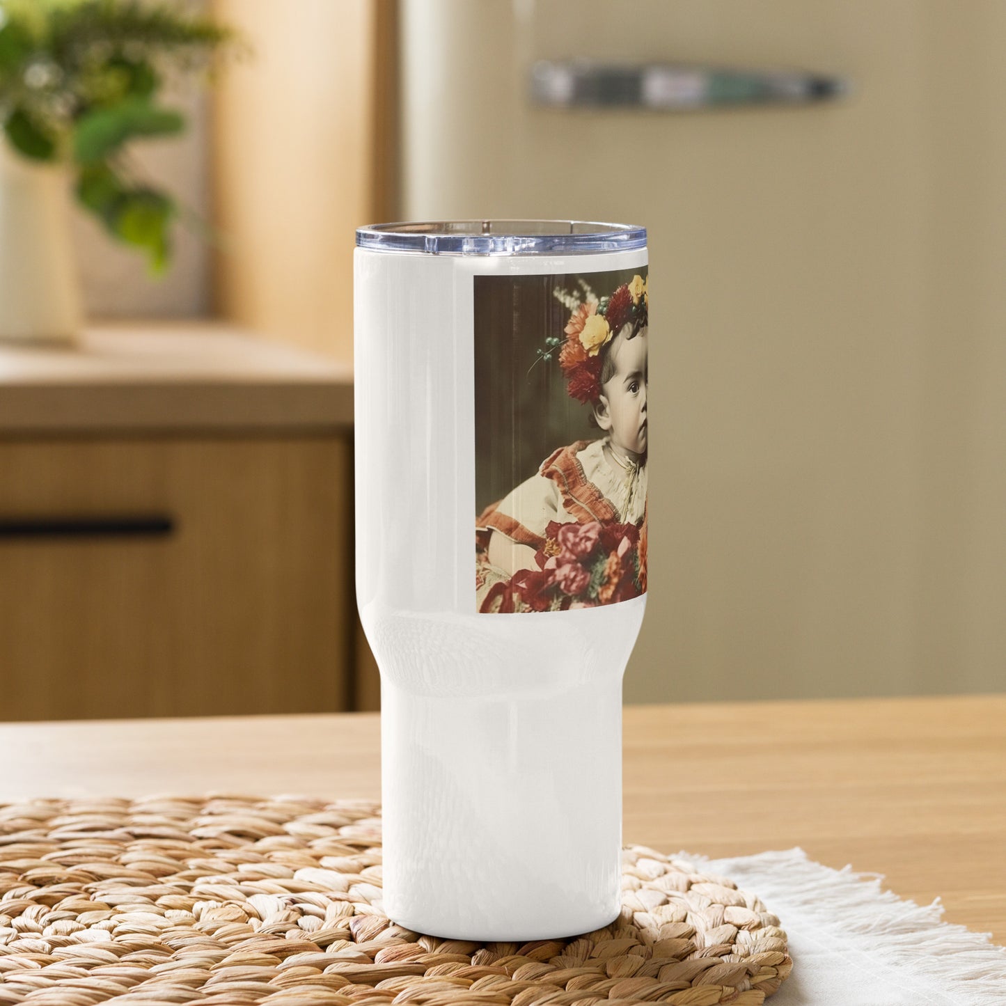 Travel Mug / White Stainless Steel / Portrait Magdalena Frida I