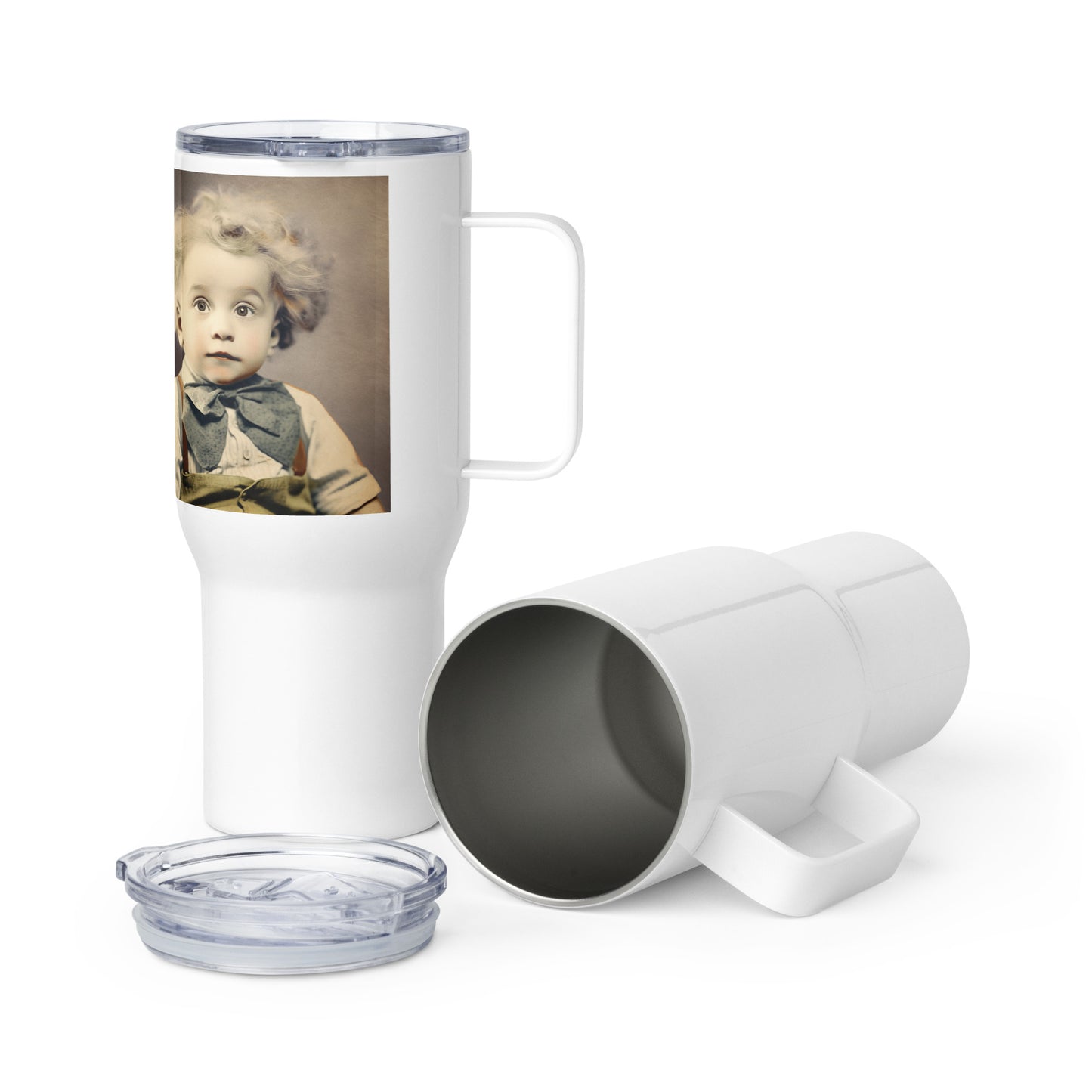 Travel Mug / White Stainless Steel / Portrait Albert Hermann II