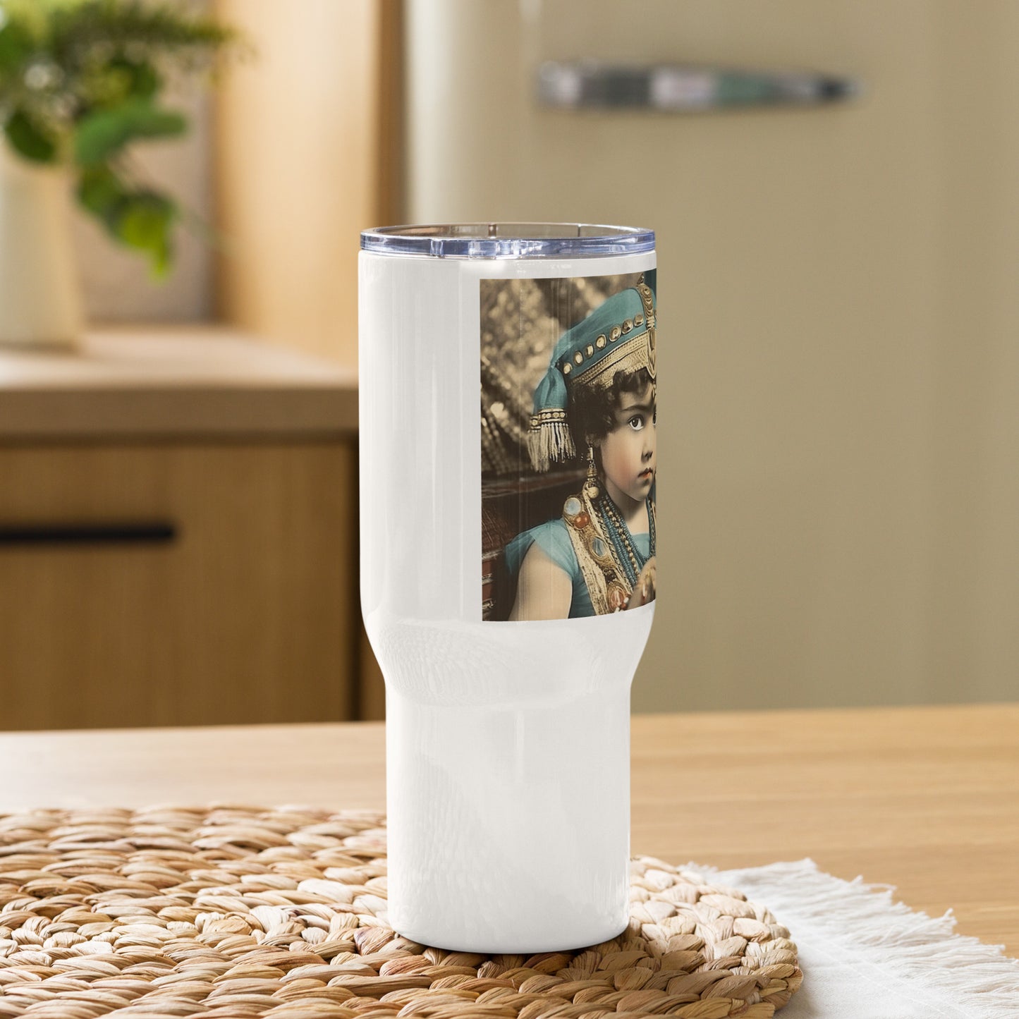 Travel Mug / White Stainless Steel / Portrait Cleopatra Philopator II