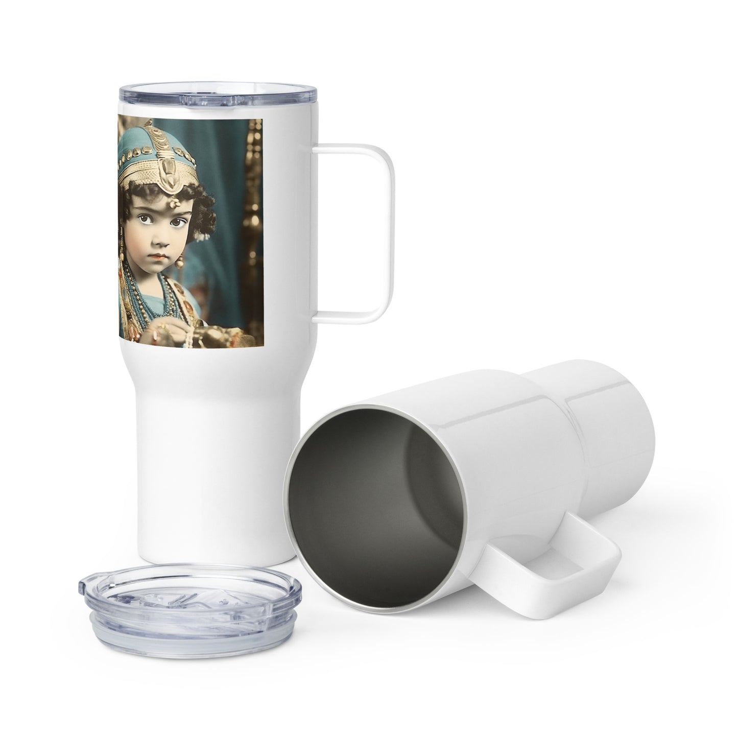 Travel Mug / White Stainless Steel / Portrait Cleopatra Philopator II