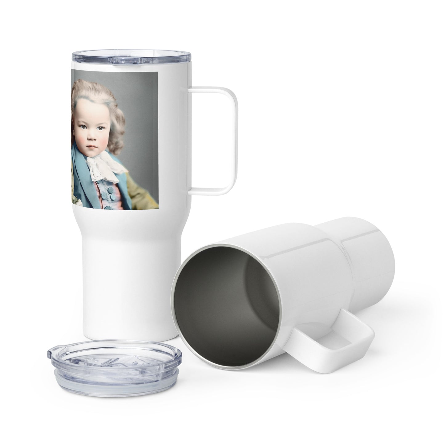 Travel Mug / White Stainless Steel / Portrait Johann Sebastian V