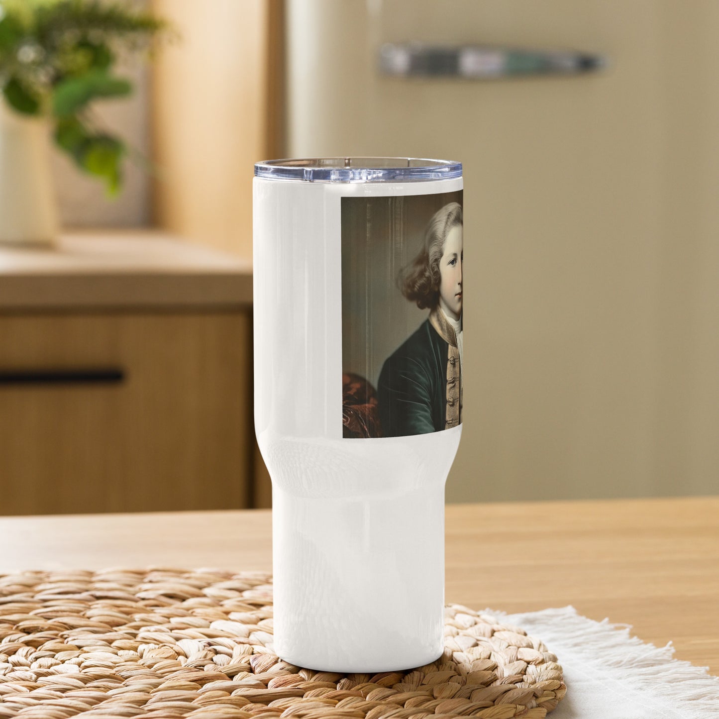 Travel Mug / White Stainless Steel / Portrait George Augustine I