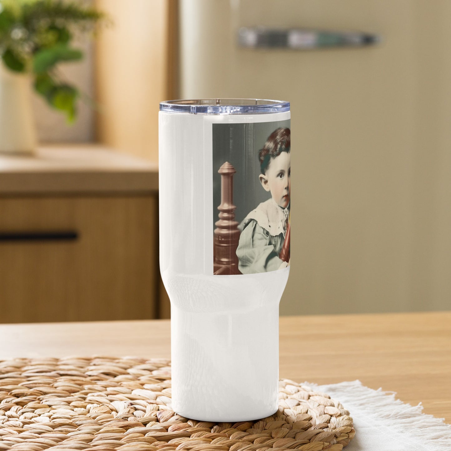 Travel Mug / White Stainless Steel / Portrait Nikola Milutin I