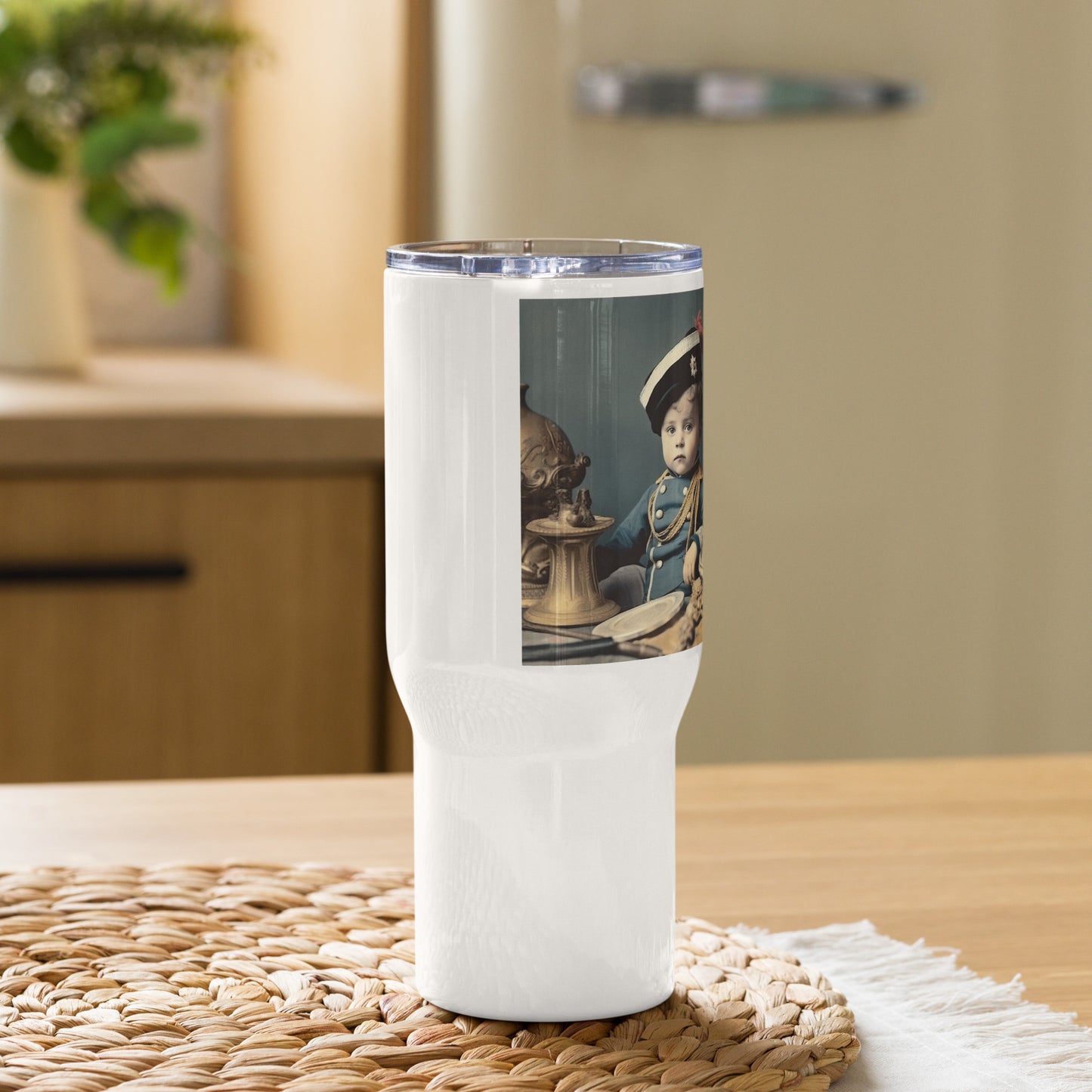 Travel Mug / White Stainless Steel / Portrait Napoleon Carlo VIII