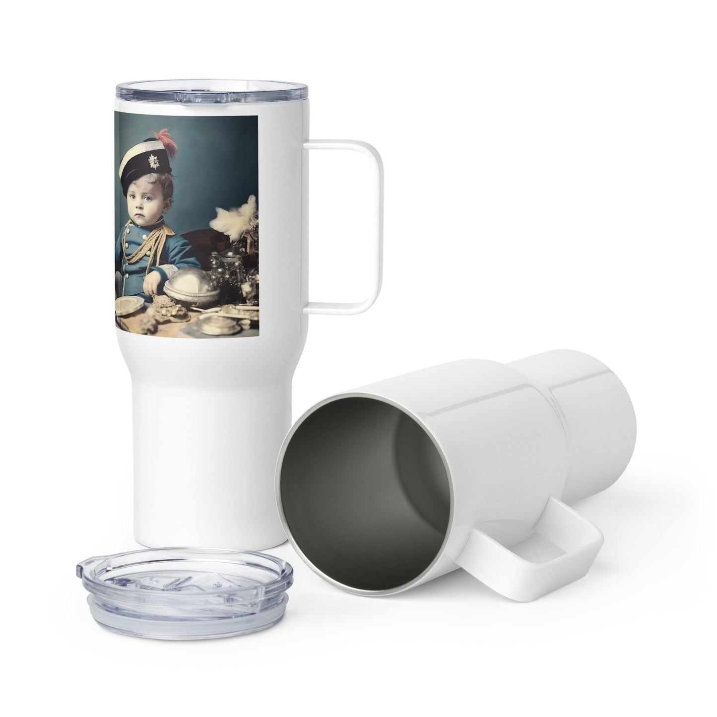 Travel Mug / White Stainless Steel / Portrait Napoleon Carlo VIII