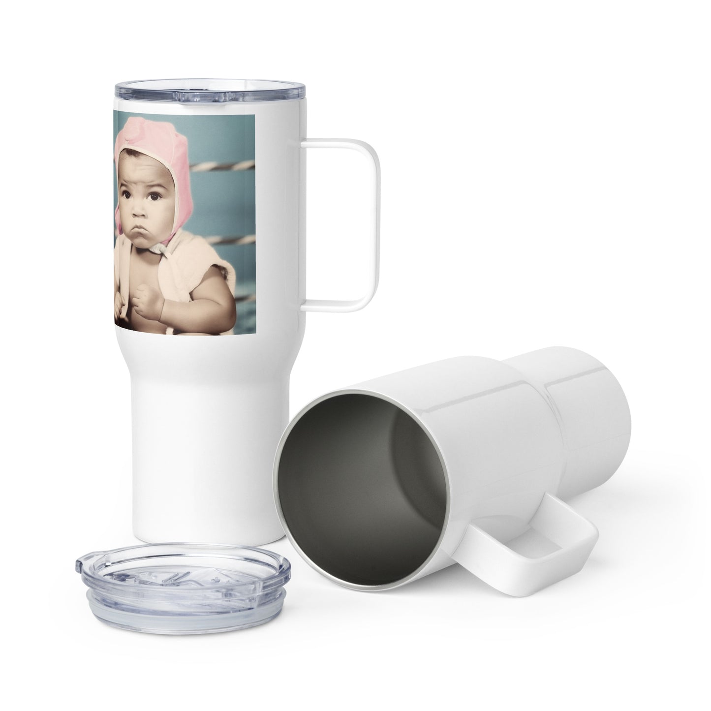 Travel Mug / White Stainless Steel / Portrait Cassius 'Muhammad' Marcellus III