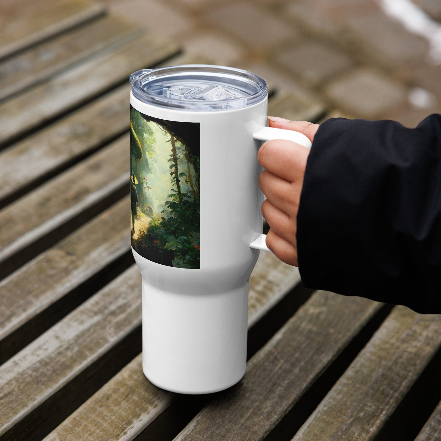 Travel Mug / White Stainless Steel / Fairytale Forest #2