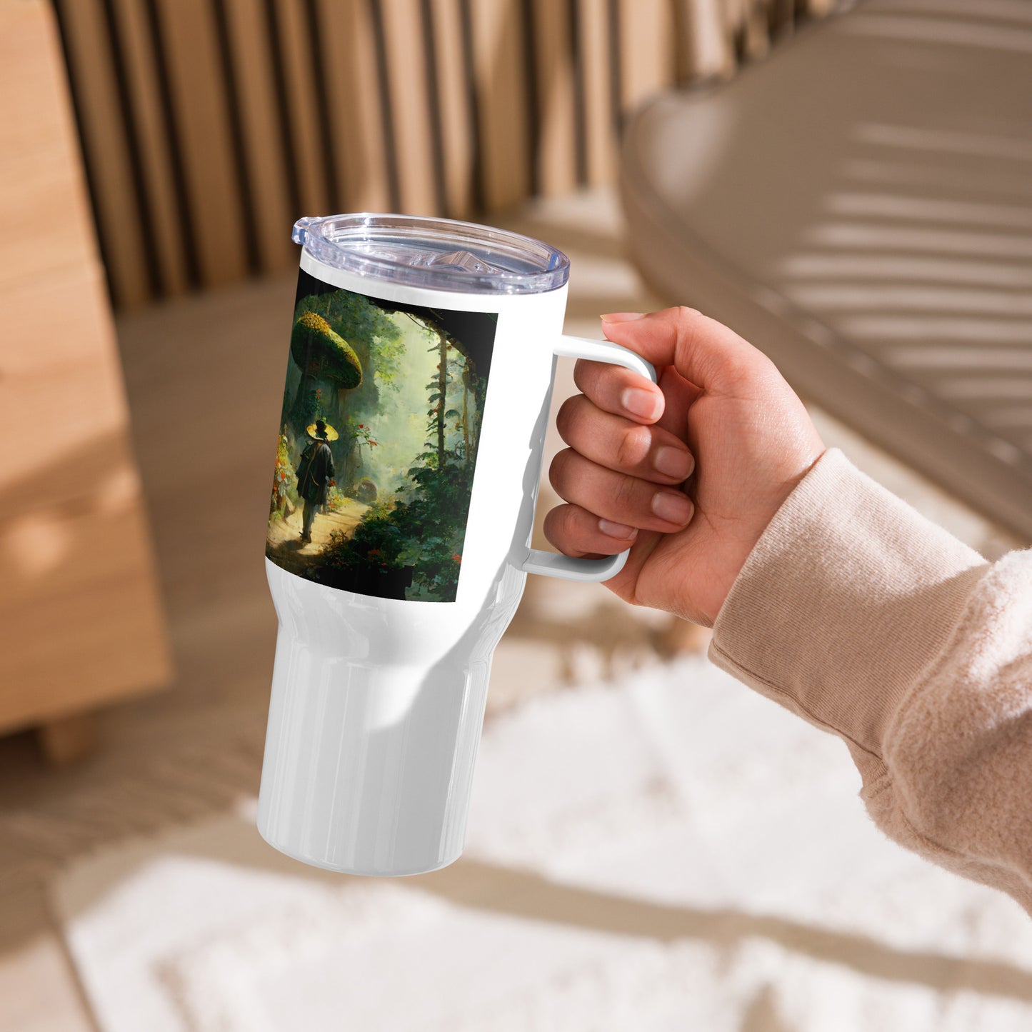 Travel Mug / White Stainless Steel / Fairytale Forest #2