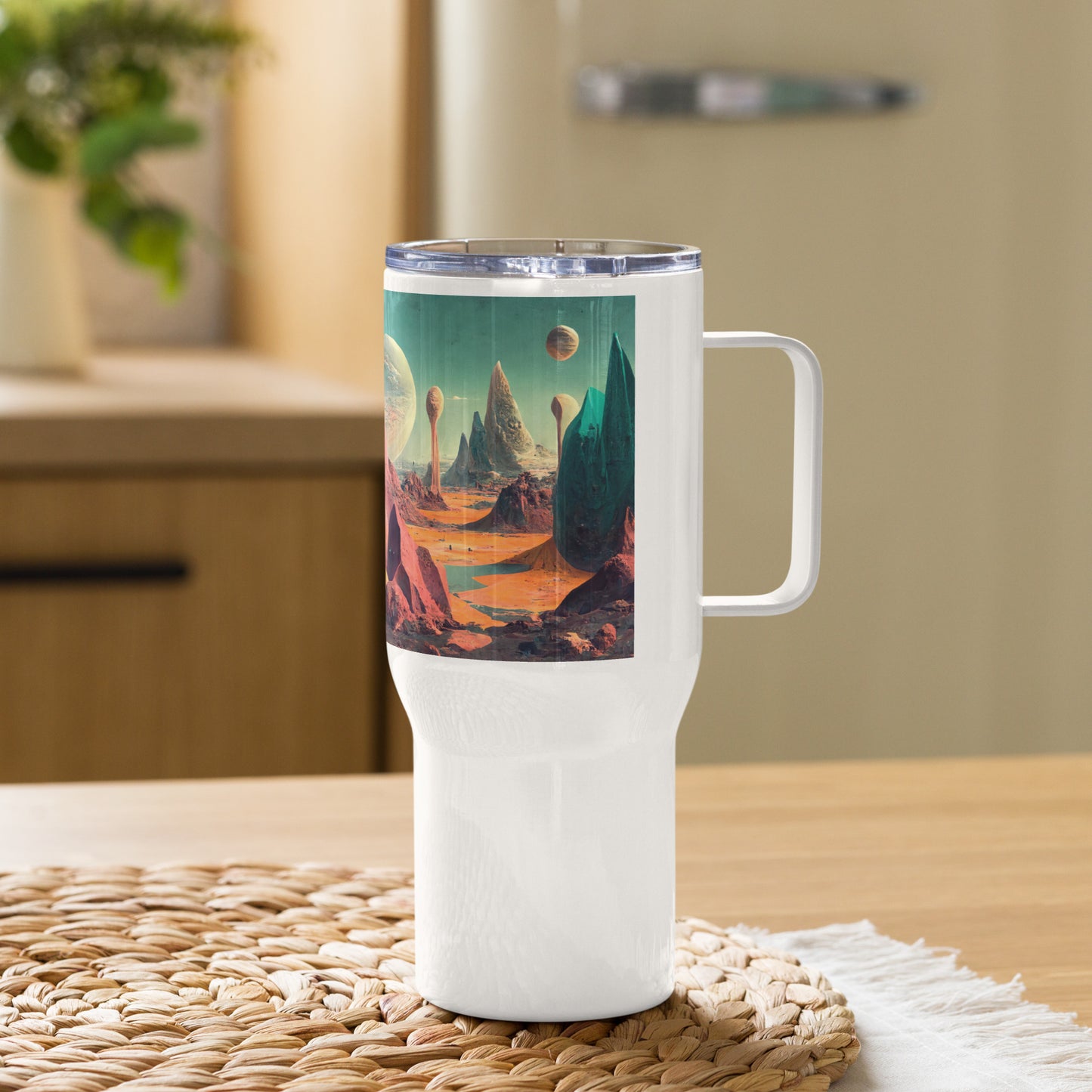 Travel Mug / White Stainless Steel / Exoplanet #3